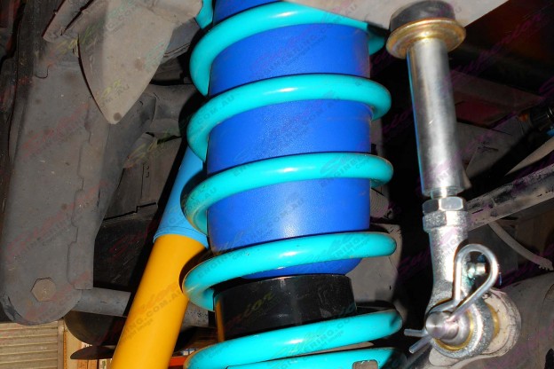 Nissan Patrol fitted with some Bilstein shocks, Superior Swaybar Extensions and heavy duty Dobinson coils